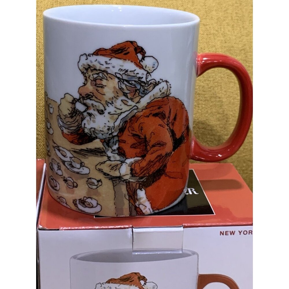 The New Yorker Santa Elf Mug Coffee Cup Double Sided NIB